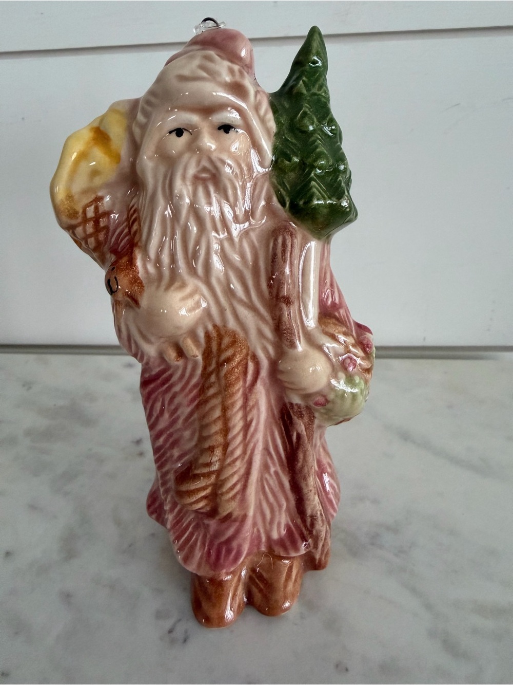 Vintage Silvestri Santa Ornament Figurine Pastel Colors